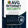 AVG Internet Security educational eBook cover with laptop, security shield, and step-by-step cybersecurity learning guide.
