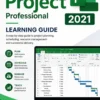 Professional eBook cover for Microsoft Project Professional 2021 featuring project management, task scheduling, Gantt charts, timelines, and productivity planning in a modern blue design.